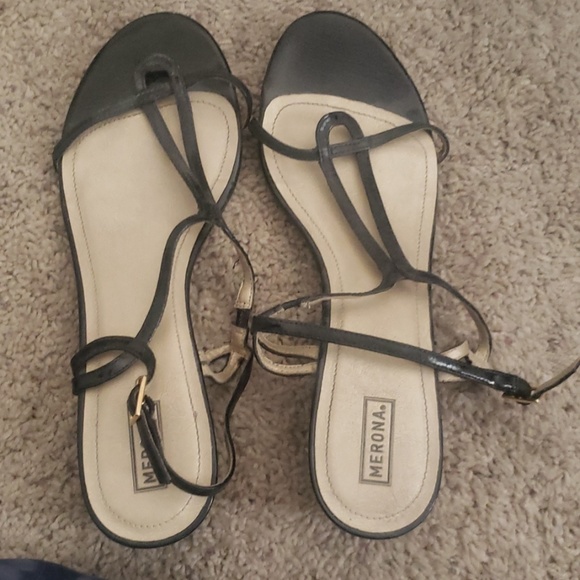 COPY - Merona Black Wedge Sandal - Picture 1 of 2